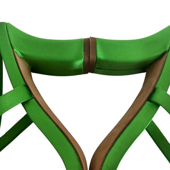 Vince Luella Satin Strappy Heel Sandals In Garden Green Size 38 EU - Picture 8 of 15